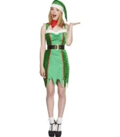 Fever Naughty Elf Costume, Green