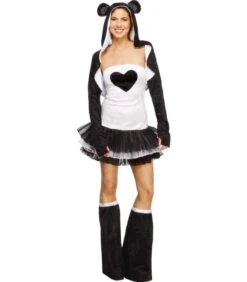 Fever Panda Costume, Tutu Dress, Black & White