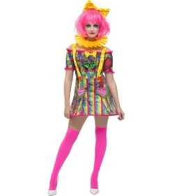 Fever Patchwork Clown Costume, Multi-Coloured
