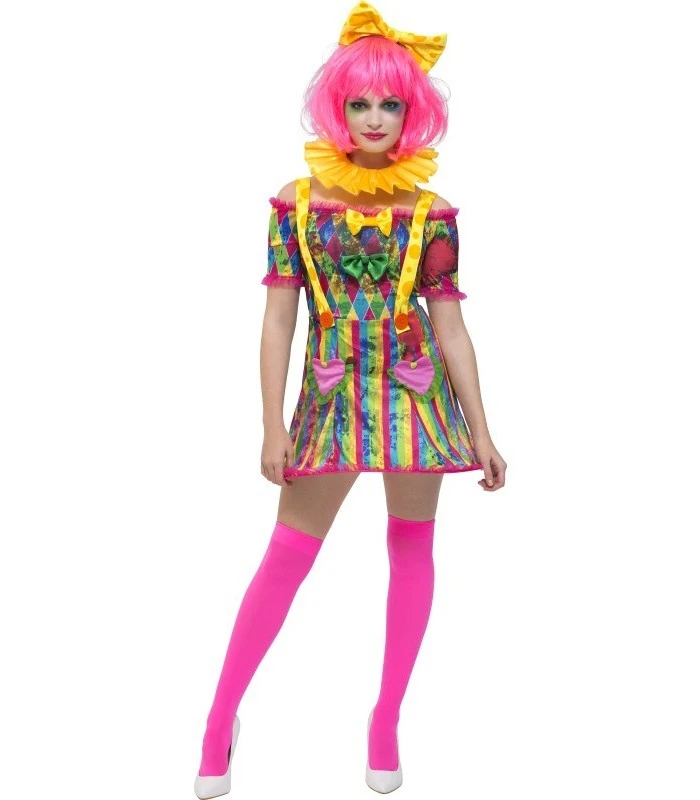 Fever Patchwork Clown Costume, Multi-Coloured 1 Fever Patchwork Clown Costume, Multi-Coloured