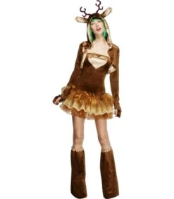 Fever Reindeer Costume, Tutu Dress, Brown