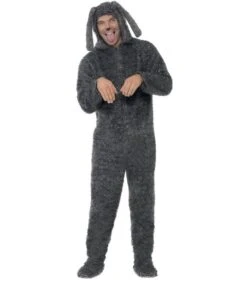 Fluffy Dog Costume, Grey