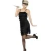 Deluxe Fringe Flapper Costume, Black