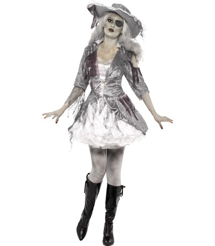 Ghost Ship Pirate Treasure Costume, Grey 1 Ghost Ship Pirate Treasure Costume, Grey