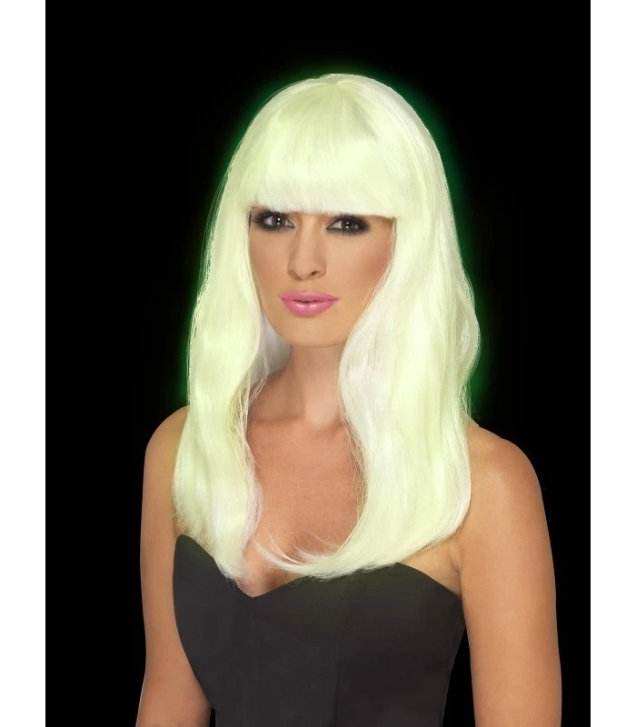 Glam Party Wig, Glow In The Dark 1 Glam Party Wig, Glow In The Dark