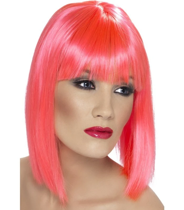 Glam Wig, Neon Pink 1 Glam Wig, Neon Pink