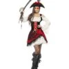 Glamorous Lady Pirate Costume, Red