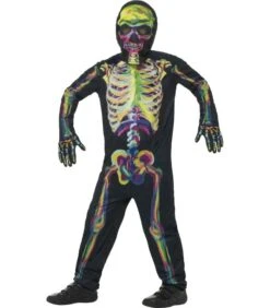 Glow In The Dark Skeleton Costume, Multi-Coloured