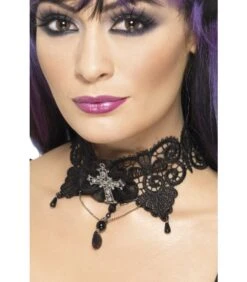 Gothic Lace Choker, Black