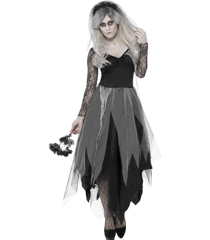 Graveyard Bride Costume, Black 1 Graveyard Bride Costume, Black