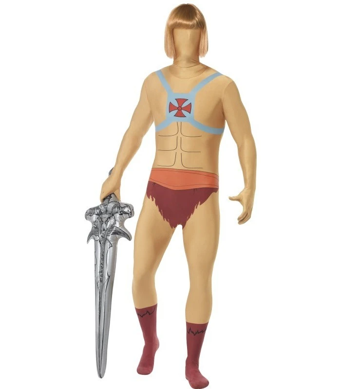 He-Man Second Skin & Inflatable Sword, Brown 1 He-Man Second Skin & Inflatable Sword, Brown