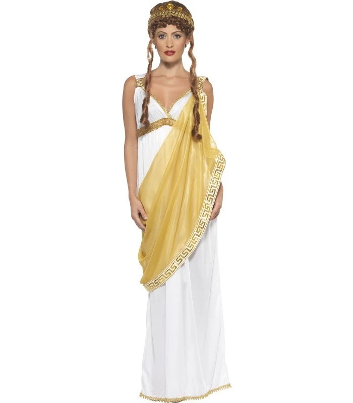 Helen Of Troy Costume, White & Gold 1 Helen Of Troy Costume, White & Gold
