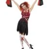 High School Horror Cheerleader Costume, Red & Blac