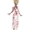 High School Horror Zombie Prom Queen Costume, Whit