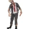 High School Horror Zombie Schoolboy Costume, Grey