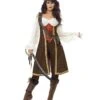 High Seas Pirate Wench Costume, Brown