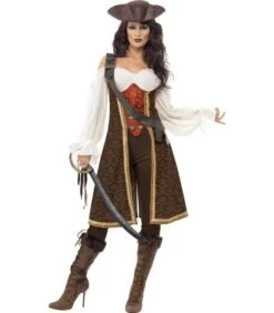 High Seas Pirate Wench Costume, Brown
