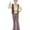 Hippie Boy Costume, With Top, Attached Waistcoat,