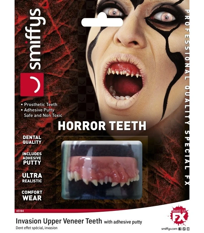 Smiffys Make-Up FX, Horror Teeth, Invasion, White 1 Smiffys Make-Up FX, Horror Teeth, Invasion, White