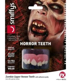 Smiffys Make-Up FX, Horror Teeth, Zombie, White