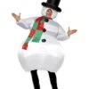 Inflatable Snowman Costume, White