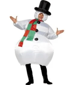 Inflatable Snowman Costume, White