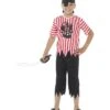 Jolly Pirate Boy Costume, Red & White