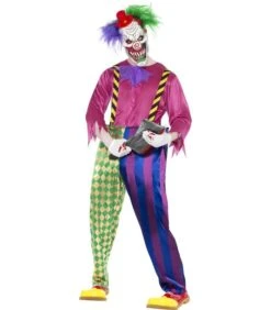 Kolorful Killer Klown Costume, Multi-Coloured