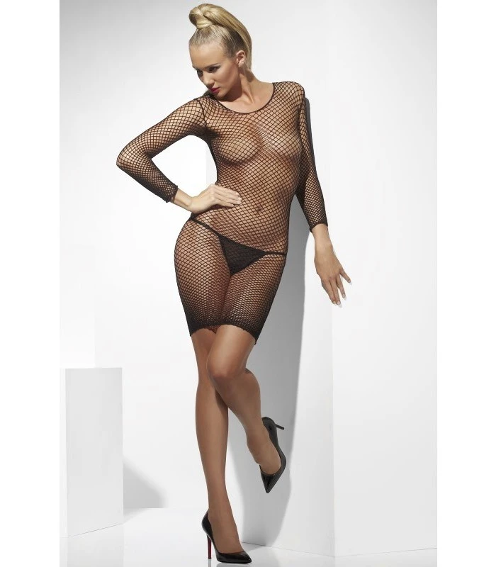 Lattice Net Dress, Black 1 Lattice Net Dress, Black