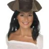 Leather Look Pirate Hat, Brown