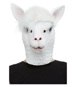 Llama Latex Mask, White