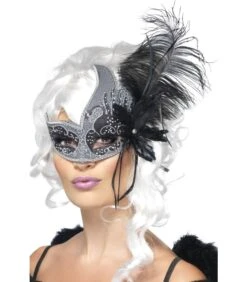 Masquerade Dark Angel Eyemask, Silver & Black