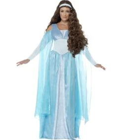 Deluxe Medieval Maiden Costume, Blue