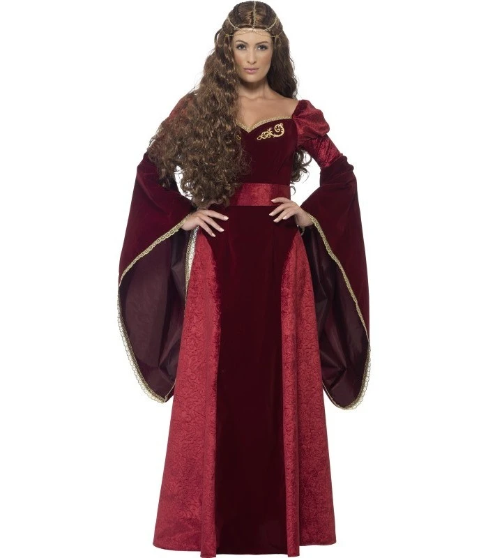 Deluxe Medieval Queen Costume, Red 1 Deluxe Medieval Queen Costume, Red