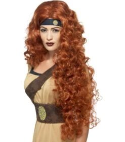 Medieval Warrior Queen Wig, Auburn
