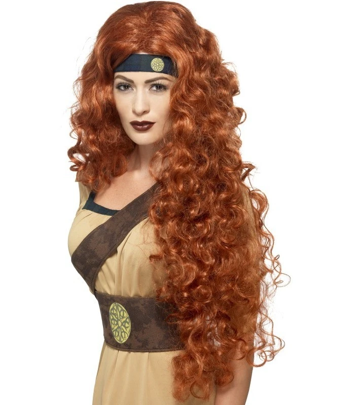 Medieval Warrior Queen Wig, Auburn 1 Medieval Warrior Queen Wig, Auburn
