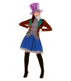 Miss Hatter Costume, Multi-Coloured