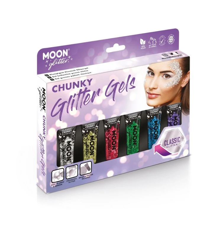 Moon Glitter Classic Chunky Glitter Gel, Assorted 1 Moon Glitter Classic Chunky Glitter Gel, Assorted