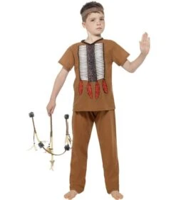Native American Inspired Warrior Costume, Brown