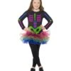 Neon Skeleton Girl Costume, Neon Multi-Coloured