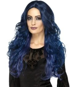 Occult Witch Siren Wig, Blue & Black