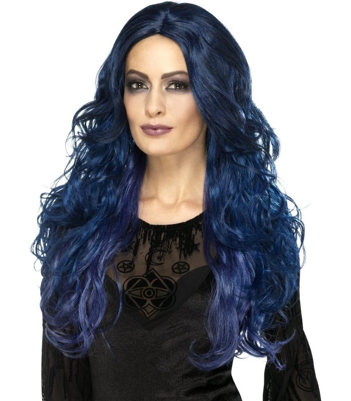 Occult Witch Siren Wig, Blue & Black 1 Occult Witch Siren Wig, Blue & Black