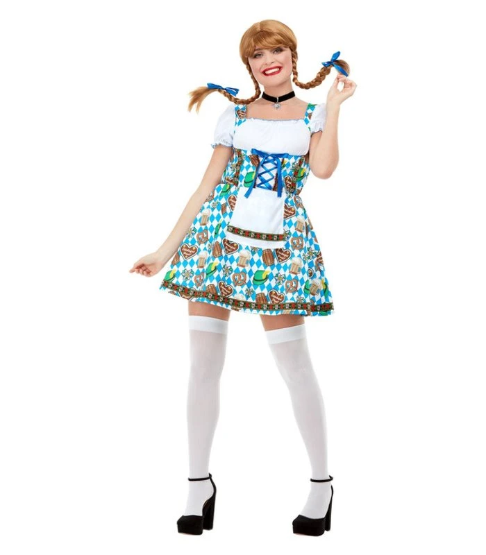 Oktoberfest Beer Maiden Costume, Blue 1 Oktoberfest Beer Maiden Costume, Blue