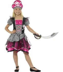 Perfect Pirate Girl Costume, Black & Pink