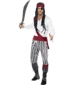 Pirate Man Costume, Black & White