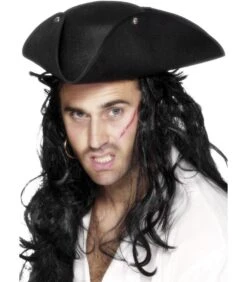 Pirate Tricorn Hat, Black