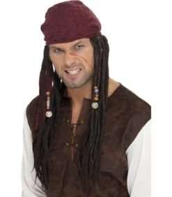 Pirate Wig & Scarf, Brown
