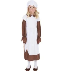 Poor Victorian Costume, Brown & White