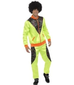Retro Shell Suit Costume, Mens, Neon Green