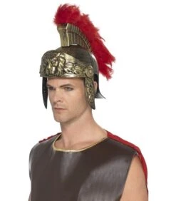 Roman Spartan Helmet, Gold & Red